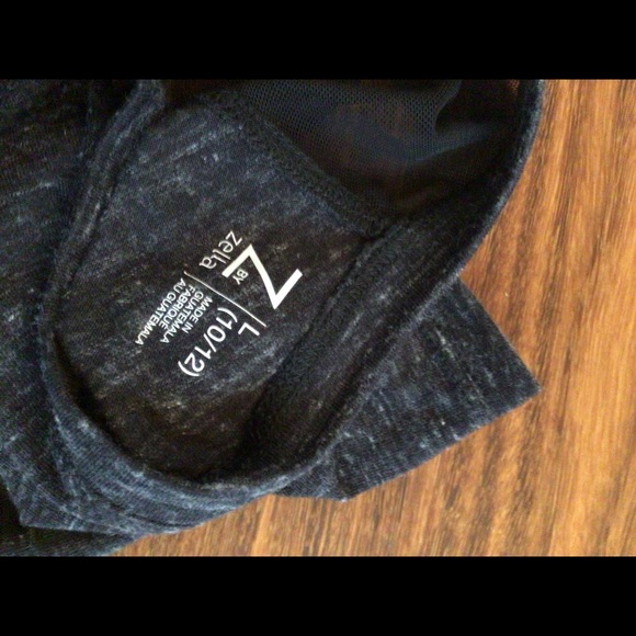 LIKE NEW Zella Girl Mesh Back Black T-Shirt, size L (10/12) - Picture 3 of 3